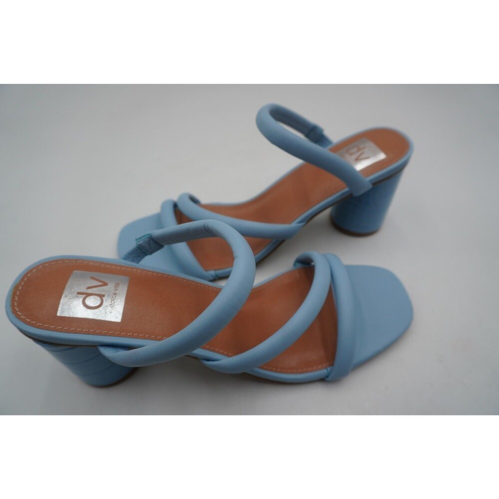 DV Dolce Vita Women's Size 9 Myla Pastel Blue Padded Strappy Block Heel Sandals